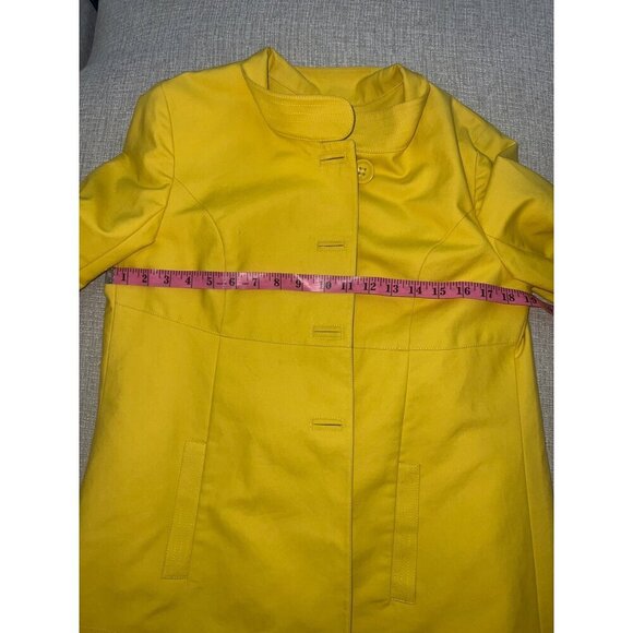 Talbots | Yellow Coat Jacket Pleated Back‎ Button Accents | Size 8 - Picture 4 of 9